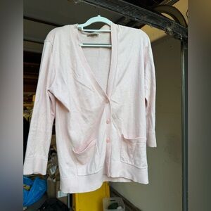 Loft Light Pink Button-Up Cardigan